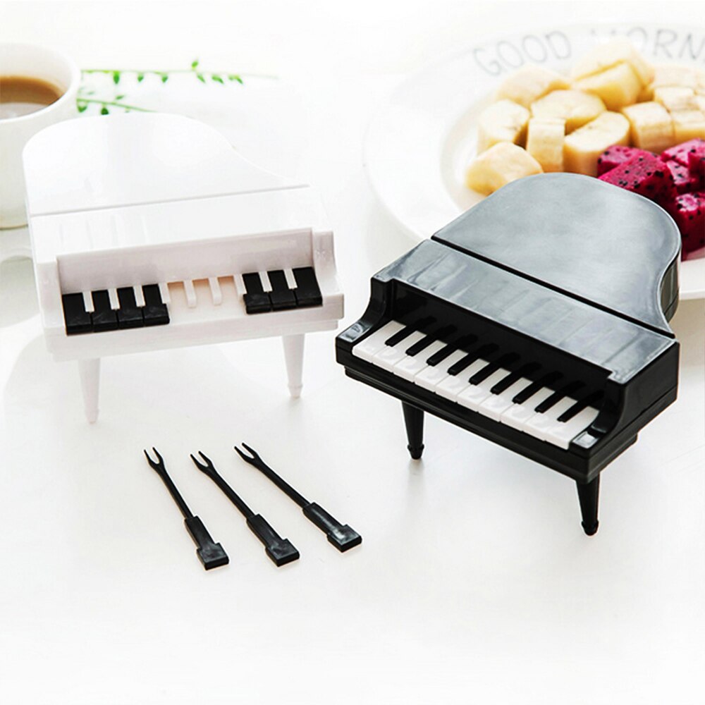 10 unids/set lindo Piano fruta Forks postre tenedores comida recoge Bento almuerzo Decoración Accesorios de cocina herramientas