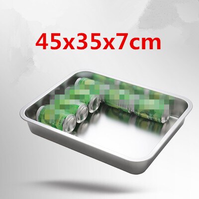 304 stainless steel buffet plate vegetable plate fruit plate barbecue plate Food plate Flat Bottom rectangle Basin Have Lid: 45x35x7cm tray