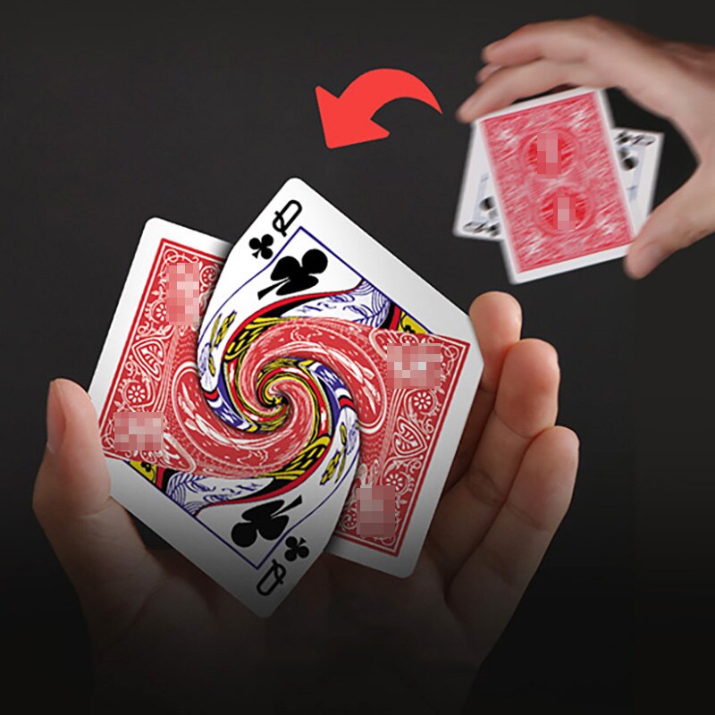 Vortex Goocheltrucs Speelkaart Aangesloten Poker Veranderen Magia Goochelaar Close Up Straat Illusies Trucs Mentalisme Puzzel Speelgoed