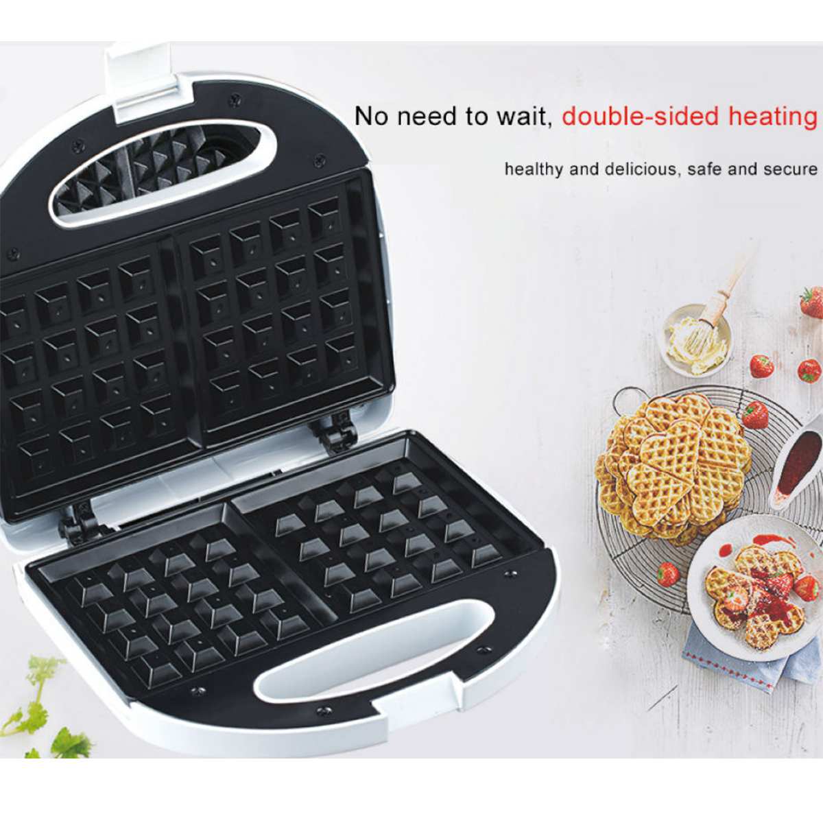 750W Multifunction Electric Waffles Maker Stainless steel Sandwich Maker Machine Bubble Egg Cake Oven Breakfast Waffle Machine