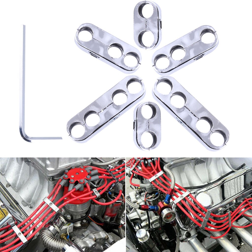 Chrome Spark Plug Wire Separators Dividers Looms F... Grandado