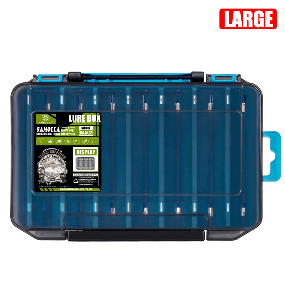 SAMOLLA Double-Sided Compact Tackle Box - Streamline Fishing with Durable, Versatile Organizer for Lures, Hooks, Baits: Blue
