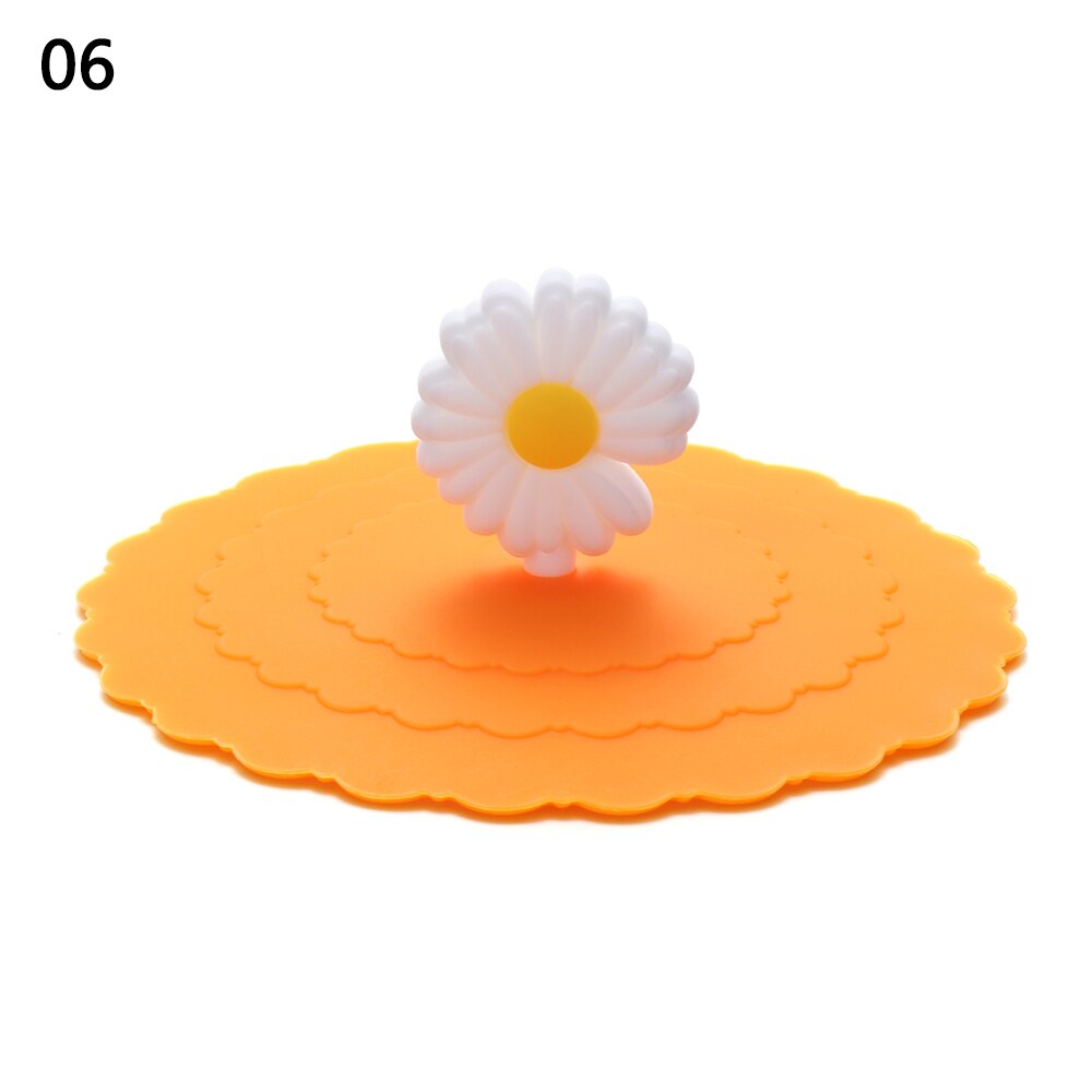 10cm Cartoon Cute Silicone Cup Cover Heat-resistant Leak Proof Sealed Lids Cap Dustproof Cup Cover Tea Coffee Lid Home Supplie: 6