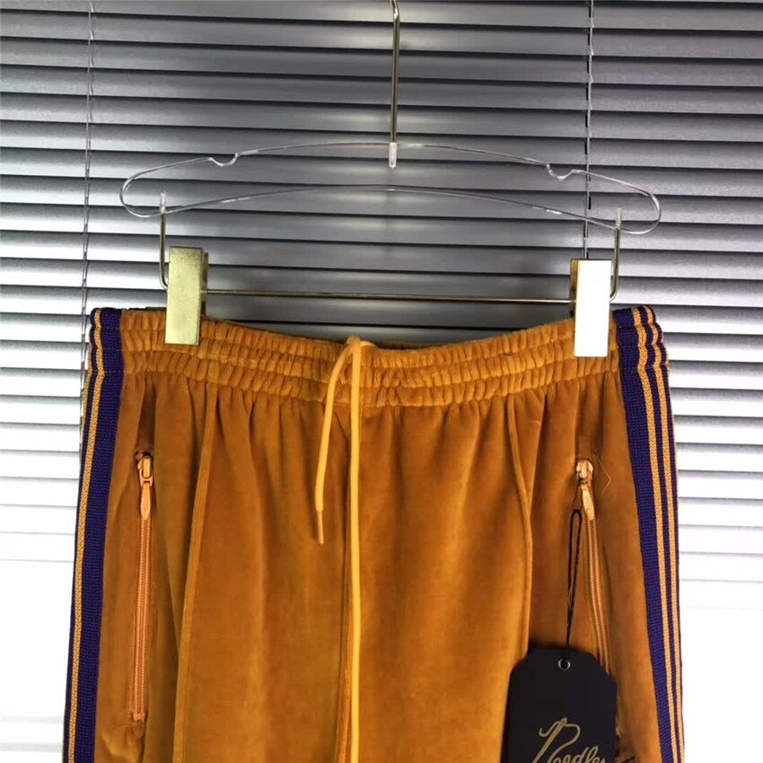 Oranje Naalden Joggingbroek Mannen Vrouwen Blauwe Vlinder Borduren Logo Awge Broek Naalden Broek