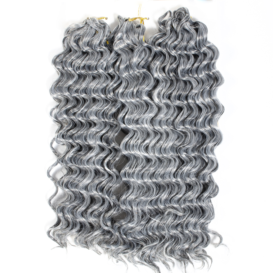 Extensiones de cabello rizado estilo africano, cabello sintético Afro rizado de ganchillo, rizos, trenzas, cabello trenzado: T1B / Gris plata