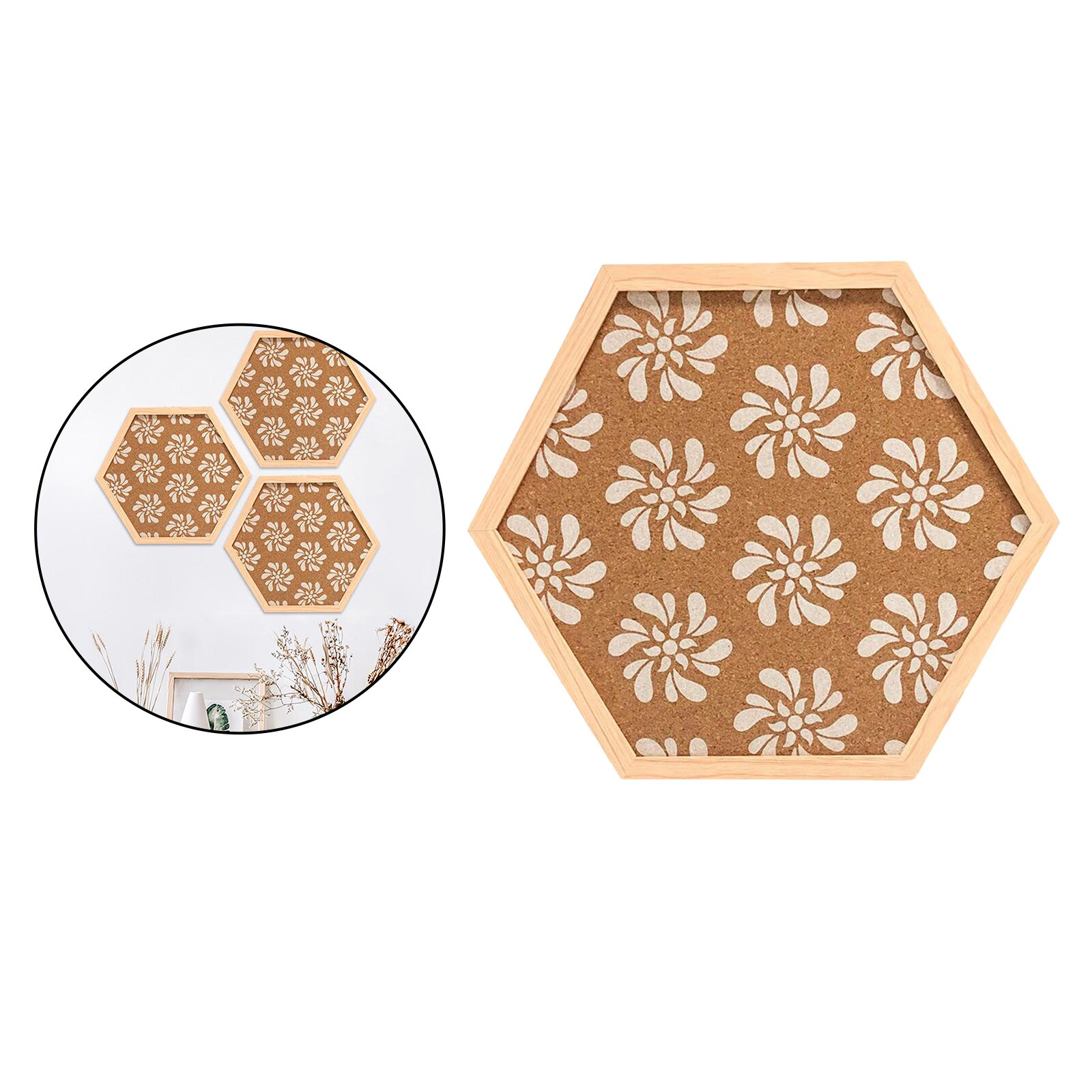 Kurk Prikbord, Hexagon Kurk Bulletin Board, Diy Foto Muur Art Decors: Wood