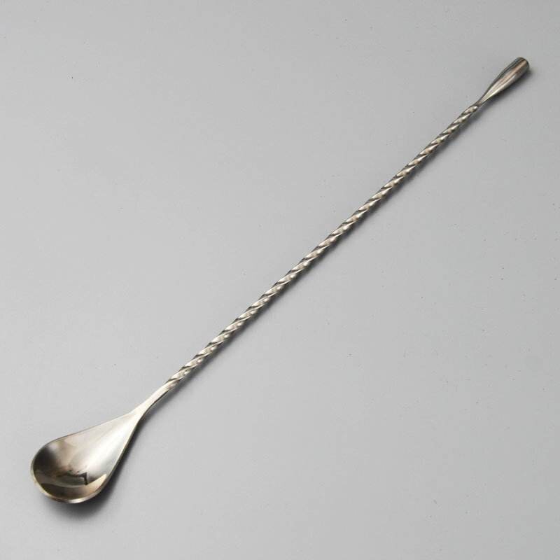 4 Colors Simple Swizzle Stick Water Droplets Spoon Stainless Steel Raindrops Bar Serves Cocktails Tools Thread Bar Spoon