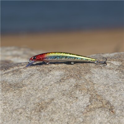 Le fish 100mm 8.5g floating minnow long cast fishing lure tackle Tungsten weight system wobbler crank bait: Color A