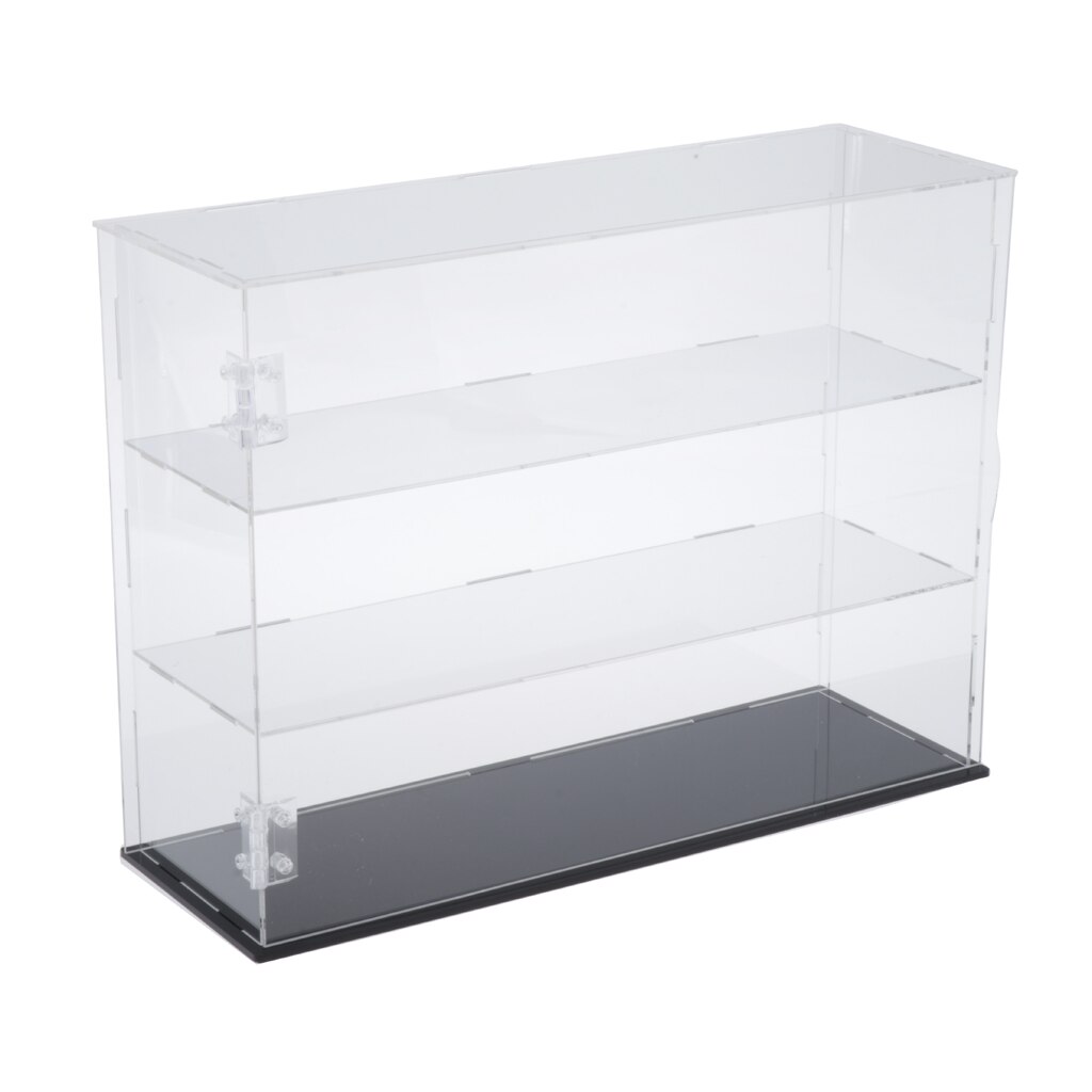 Clear 3-Shelf Acrylic Perfume Figures Display Case Desk Dustproof Box