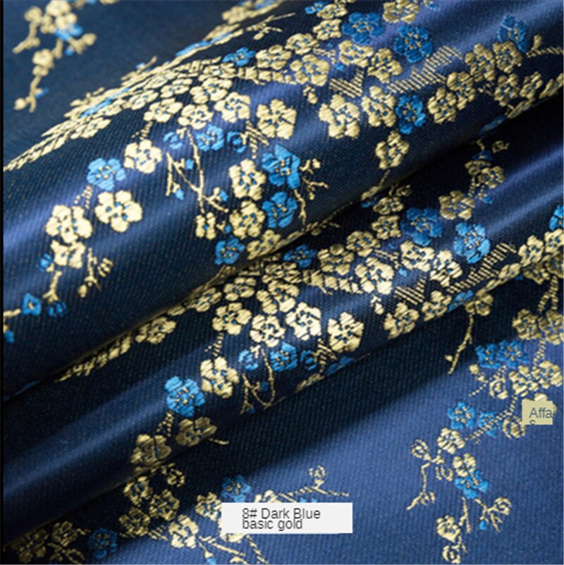 Retro jacquard pattern brocade cloth satin fabric jacquard pattern flower cloth and seam uniform cheongsam DIY: 8 / 40X45cm small piece