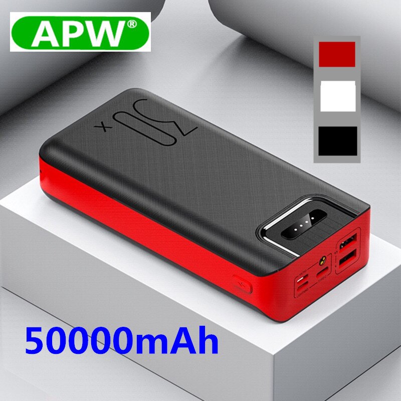 Energie Bank 50000mAh Rollenmaschinenlinie Typc Mikro USB QC Schnelle Aufladen Energie LED-anzeige Tragbare Externe Batterie Ladegerät Für telefon Tablette