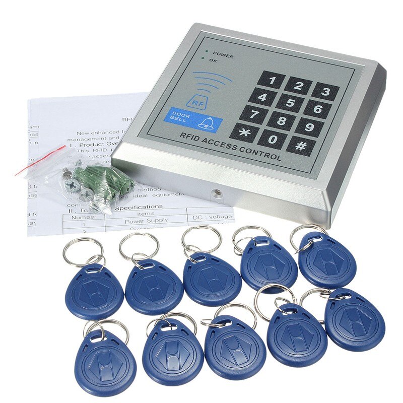 rfid keypad door access control system kit electric Magnetic electronic door lock+power supply+5pcs key fobs full set Optional