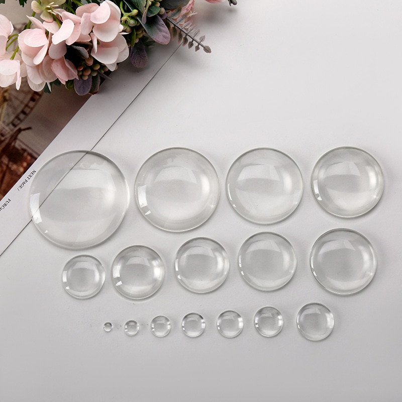 Clear Glass Round Cabochons Transparent Dome for Jewelry Making DIY Findings 8mm 10mm 12mm 14mm 16mm 18mm 20mm 25mm 30mm