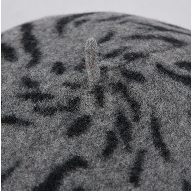 ¡Novedad de ! Boina de lana con estampado de cebra para mujer, sombreros franceses de otoño-invierno, boinas amarillas para mujer, sombrero de champiñón,