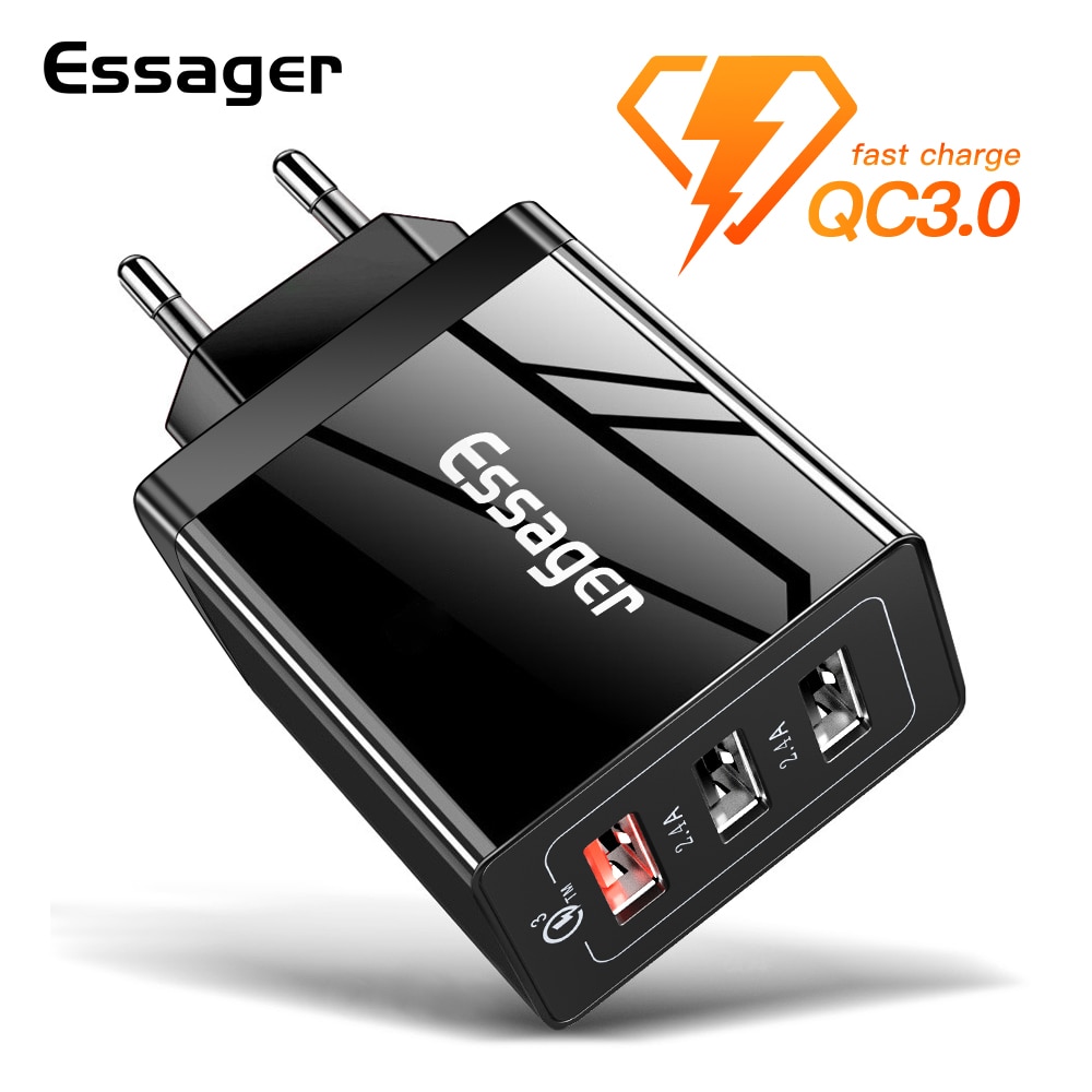 Essager 30W USB Charger QC3.0 QC 3.0 Fast Charging Multi Plug Mobile Phone Charger Wall Adapter For iPhone Samsung Xiaomi mi