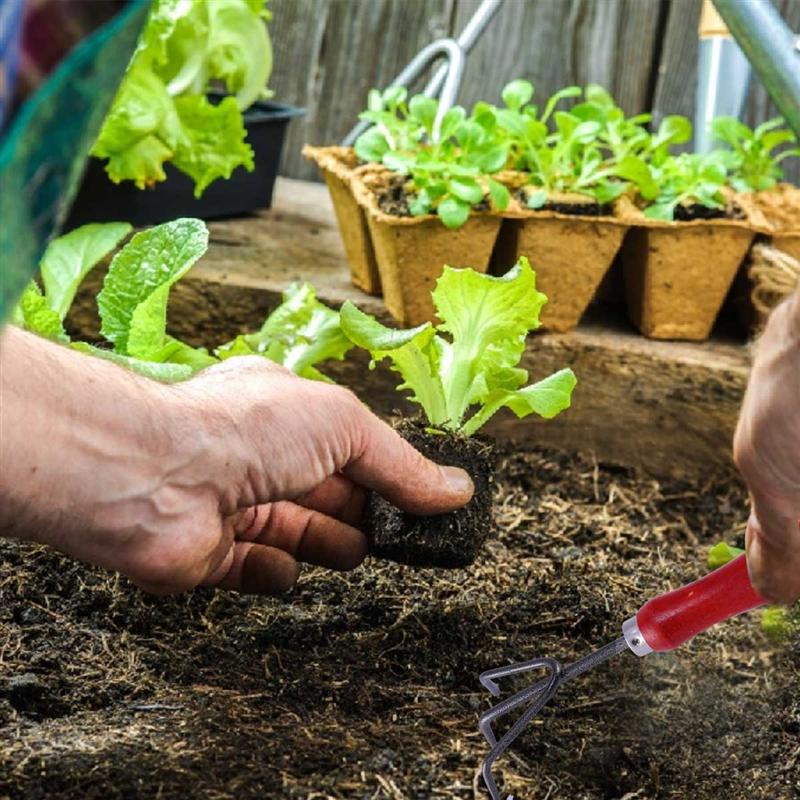 2 Pcs Tuingereedschap Drie-Tand Duurzaam Praktische Hark Hand Cultivator Tuin Cultivator Voor Draaien Bodem Wieden