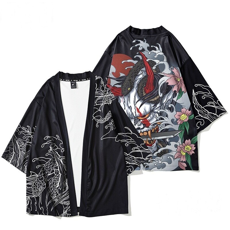 Kimono japonés para hombre, cárdigan Haori, Yukata, ropa de calle japonesa, chaqueta