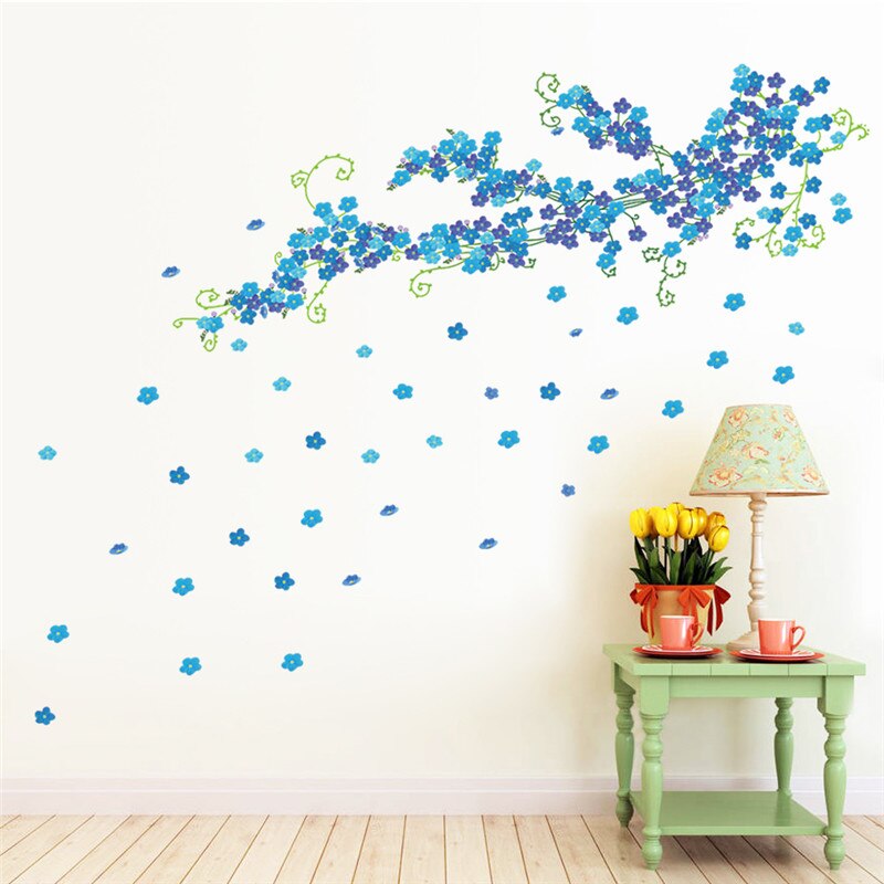Flying Flower Floral 3d Wall Sticker Living room Bedroom TV Sofa Background Decals Home Decoration Wallpaper Mural Poster