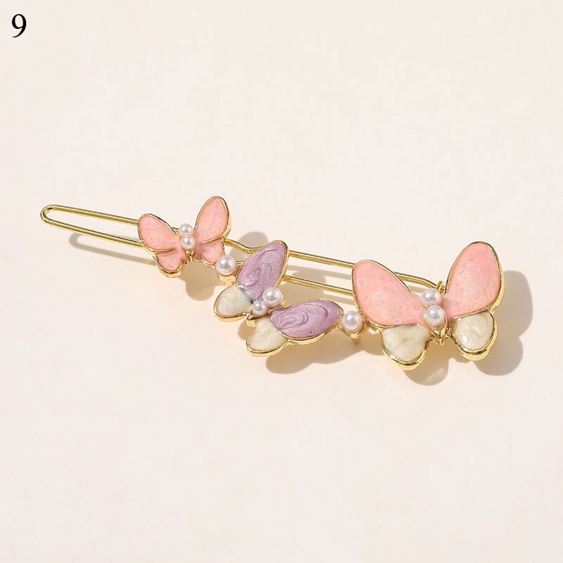 Vintage coloré perle épingles à cheveux géométrique papillon fleurs étoiles lune style pinces à cheveux doux coréen Barrette cheveux accessoires: 9