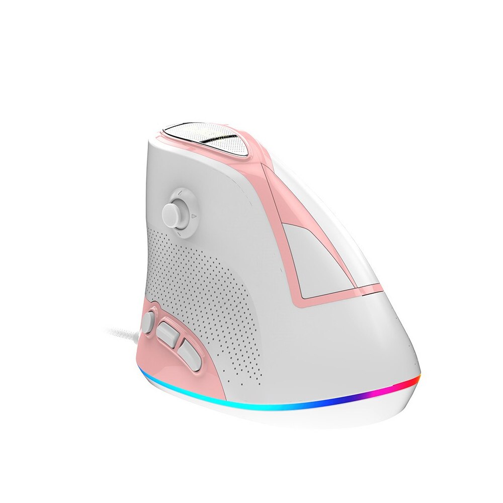 Ajazz AJ307 souris filaire USB 4800DPI 7 boutons souris verticale souris de jeu rvb rétro-éclairé ergonomique Programmable ordinateur pour PC: Rose
