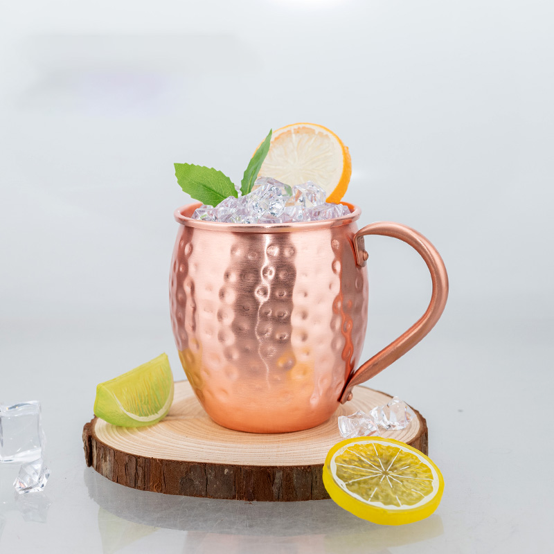100 % Kupfer, Moskauer Maultier-Becher, langlebig, kupferfarbene Bierkrüge, 12 Unzen, Kaffeebecher, Milchbecher, reines Kupfer, Barbecher, Trinkgeschirr