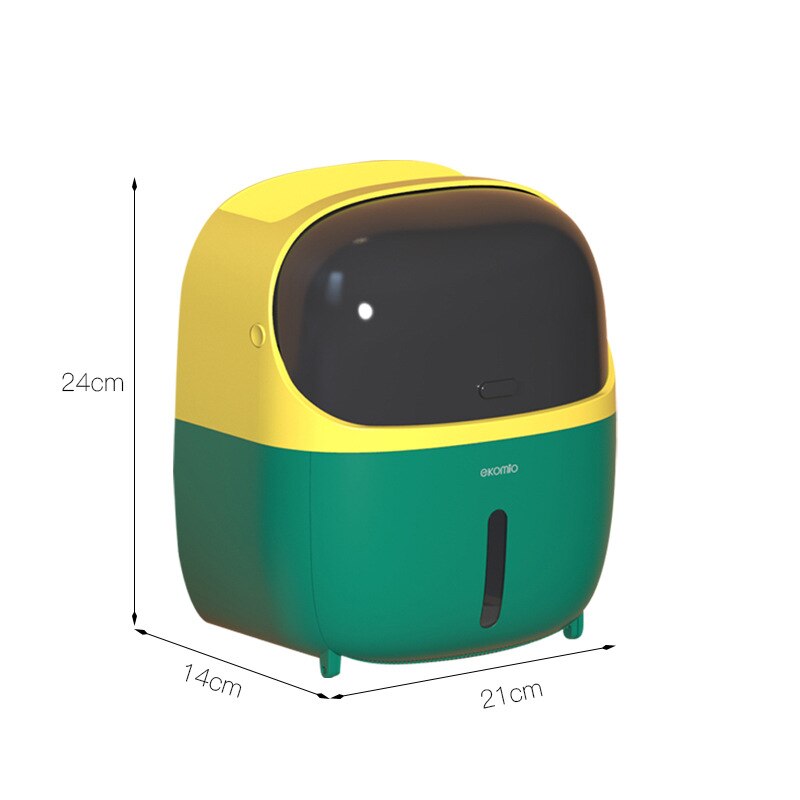 Toiletrolhouder Waterdichte Houder Voor Toiletpapier Badkamer Toiletpapier Opbergdoos Toiletrolhouder Robot Vorm: Yellow-green