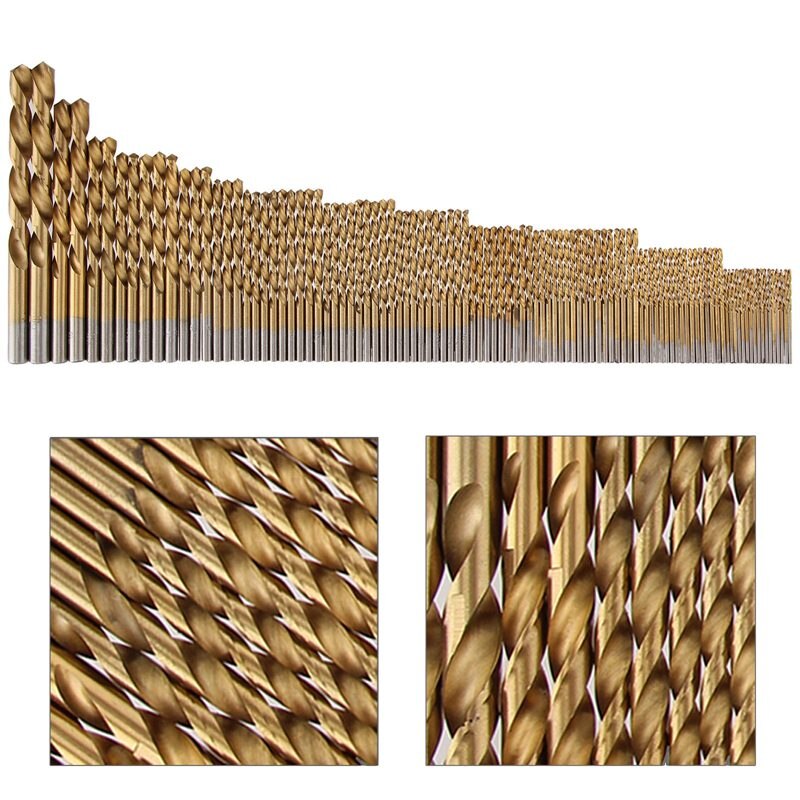 105pc sett med bor til rustfritt stål metall hss-kobolt bit titan