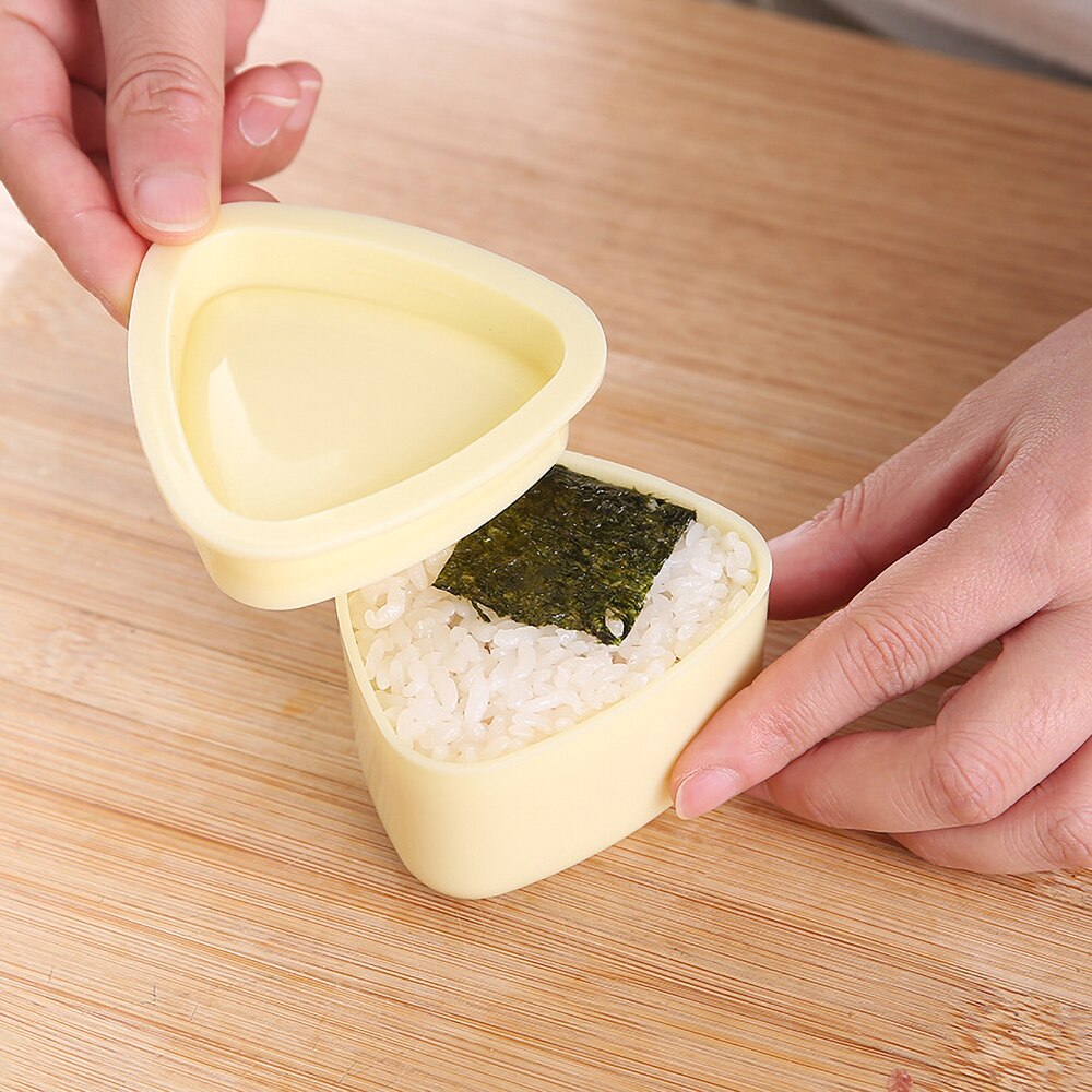 Juego de 3 piezas para hacer Sushi, accesorios de cocina japoneses para el hogar, molde para Sushi, bricolaje, prensa para alimentos, bola Triangular, herramientas para hacer bolas de arroz