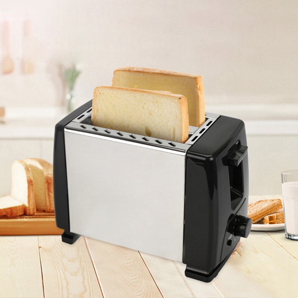 2 Slice 600W Automatic Household Toaster Fully Stainless Steel One-Touch Shortcut Toaster With Six-Speed Temperature Adjustment