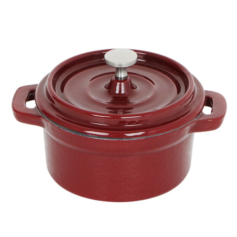 Qianle Ou-olla pequeña para sopa, olla para guisar, 10cm, 12cm, 14cm, Mini olla de hierro fundido para comida de bebé, Cocina Para el hogar: 10cm Wine Red