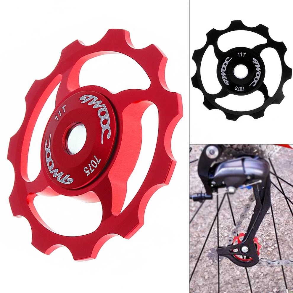 TWOOC 11T 4 Hole Aluminium Bike Jockey Wheel MTB Guide Pulley Ceramic Rear Derailleur