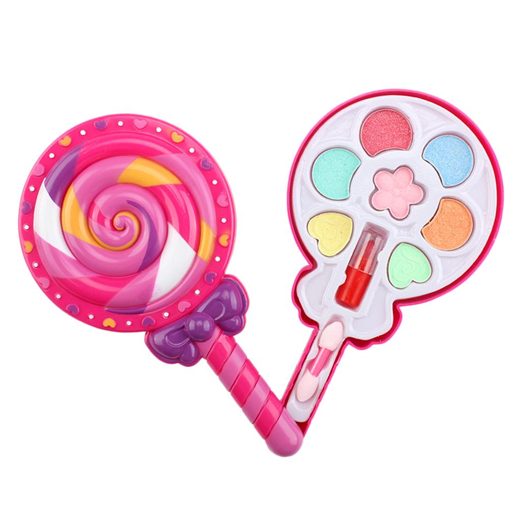 Lollipop Shaped Cosmetics Glamour Makeup Set Pretend Toys for Girl DIY Accs