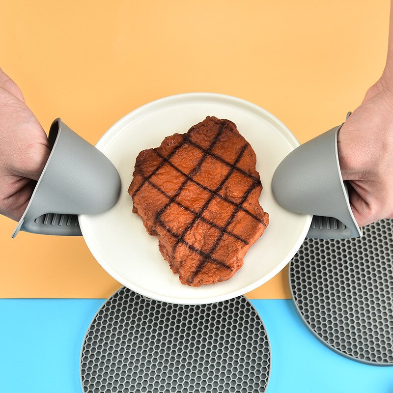 6Stck extra Lange Backofen Handschuhe und Topf Halfter setzt, Hitze Beständig Silikon Ofen Handschuhe, Mini Ofen Handschuhe und Heißer Pads Topflappen