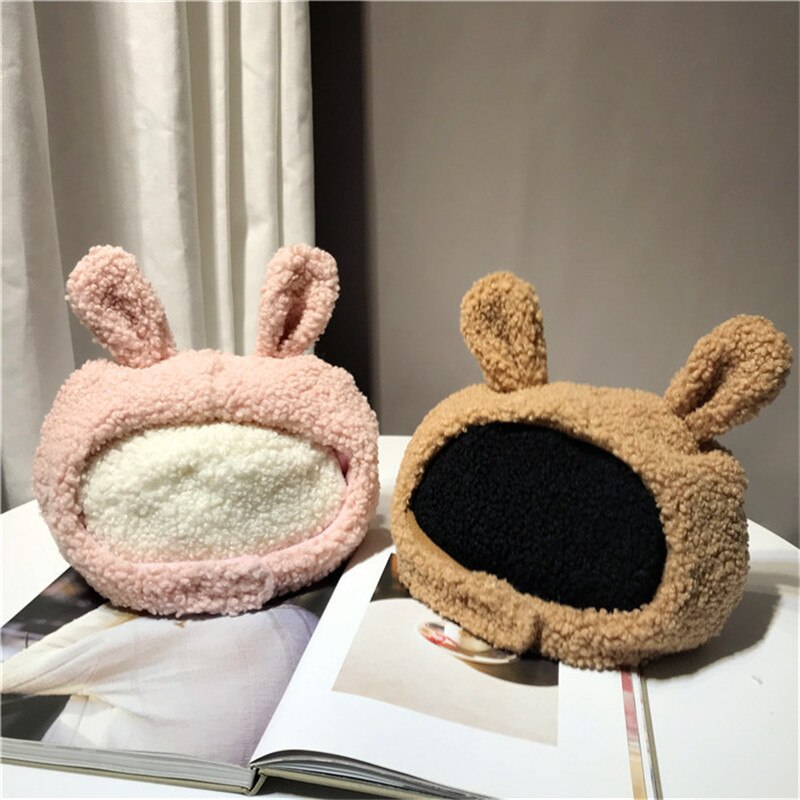 Gorros de protección japoneses suaves para las orejas para mujer, cálidos para otoño e invierno, gorro de lana de cordero para mujer, NS1698