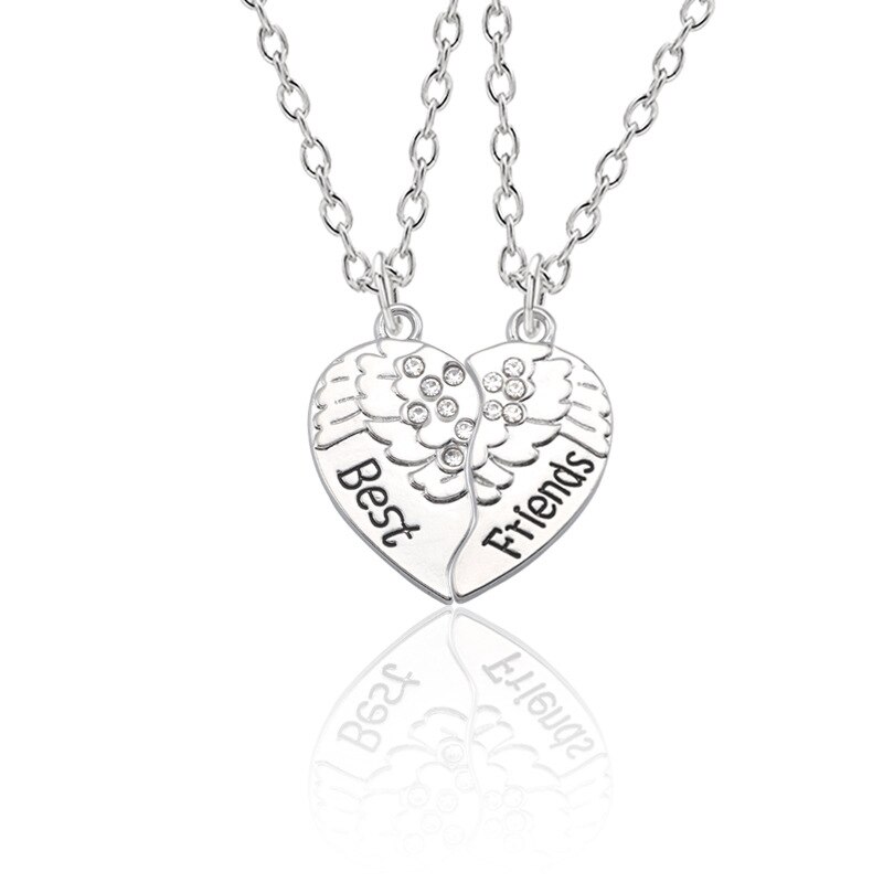 Mode 1 set (2 STUKS) beste Vriend Hart Hanger Beste Vrienden Ketting BFF Kralen Ketting Kinderen Sieraden Meisjes: XL0571