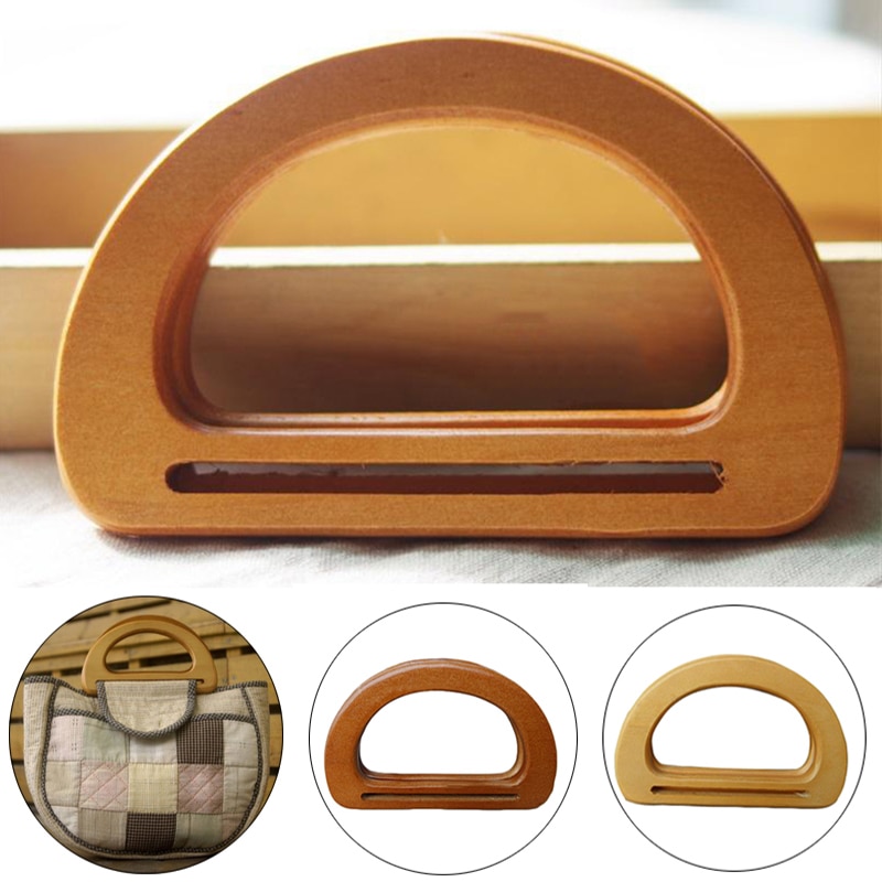 1PC Nature Wooden Bag Handle Replacement for DIY Making Purse Handbag Tote Semicircle Bag Handle Bag Accessories Anse De Sac