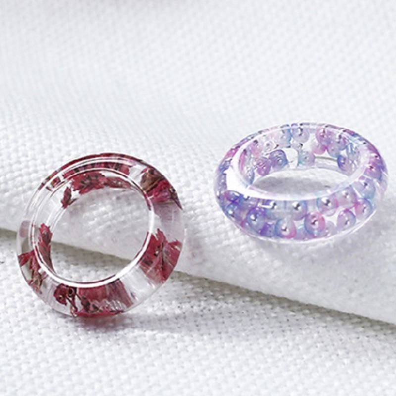 14 stk assorterede størrelser flade ringe skimmel samling håndlavede diy smykker gør ring silikone skimmel krystal epoxy skimmelsvampe us størrelse 5-12