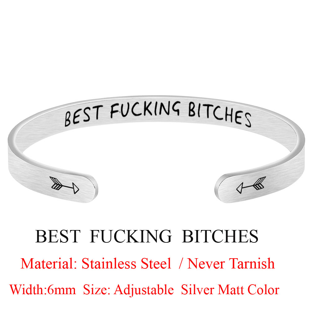 Brazalete de acero inoxidable para mujer, pulsera inspiradora, joyería: LS007