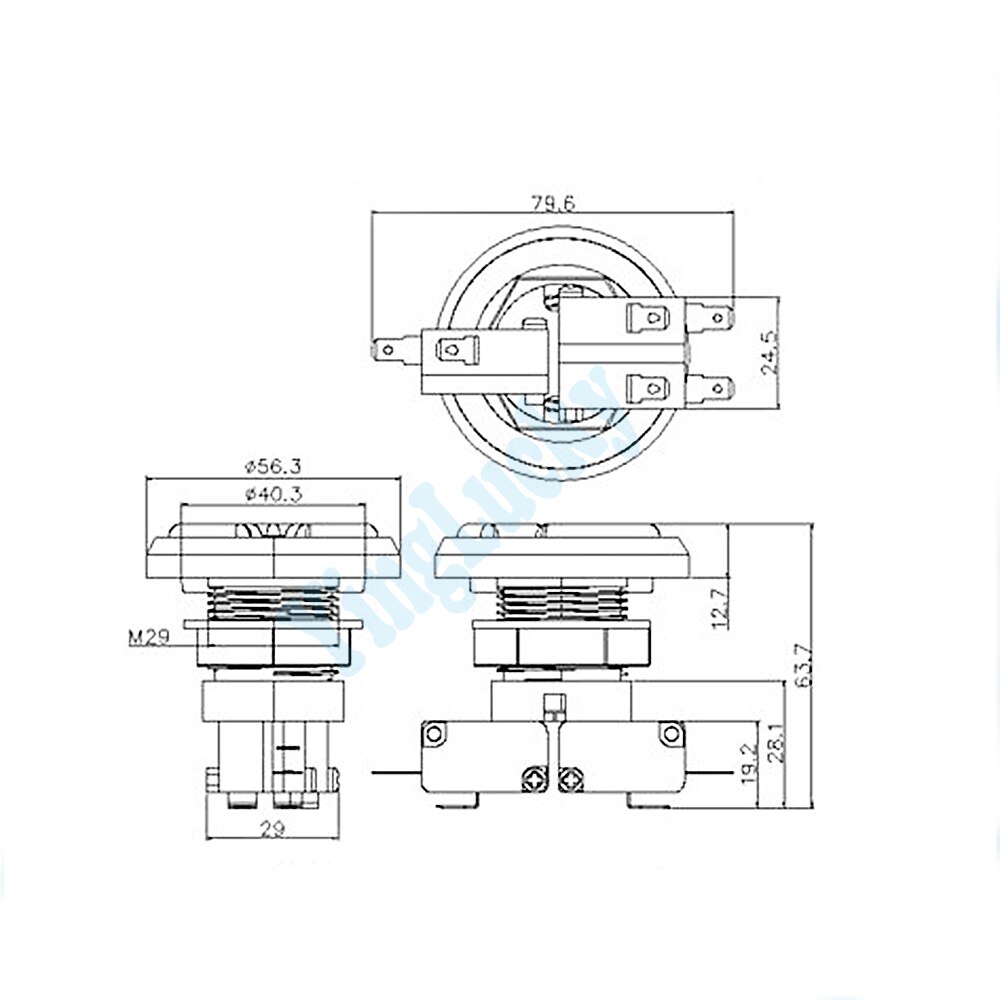 5 pcs 3 in 1 Arcade Button, arcade push Buttons, Integrated for Arcade games Microswitch, Machine part accessories