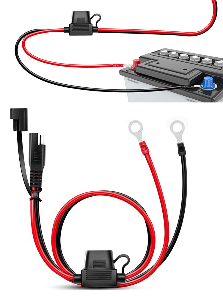 SAE Battery Connector for Fuse Terminal Sae To O Terminal Quick Disconnect Cable Battery Charger Extension Adapter Cable