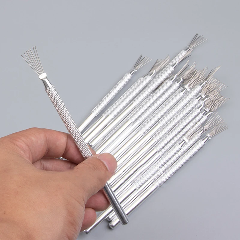 Herramientas de cerámica con textura de alambre de pluma de 7 pines, herramienta de modelado de escultura de arcilla polimérica, cepillo de cerámica DIY, herramientas de alfarería, accesorios para pasteles