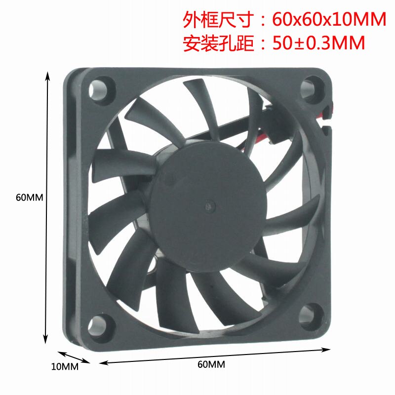 60x60x10mm DC12V 24 v 60mm Axiale Ventilator 6010 sleeve/bal Borstelloze DC Fan