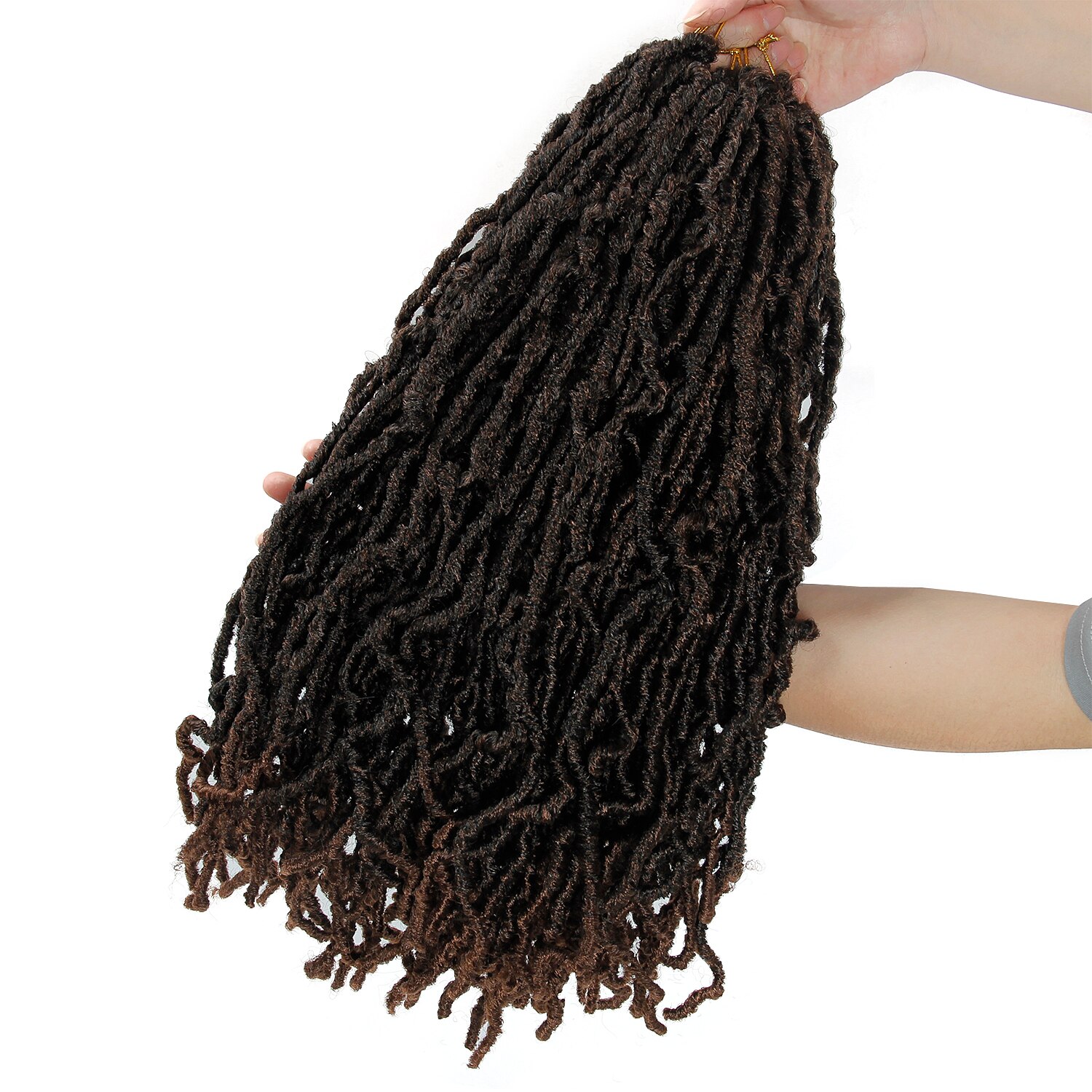 Curly Nu Locs Crochet Hair 18Inch Goddess Faux Locs Braiding Hair Natural Wavy Dreadlocks Synthetic Hair Extensions Hair Braids: T1B/30 / 1Pcs/Lot