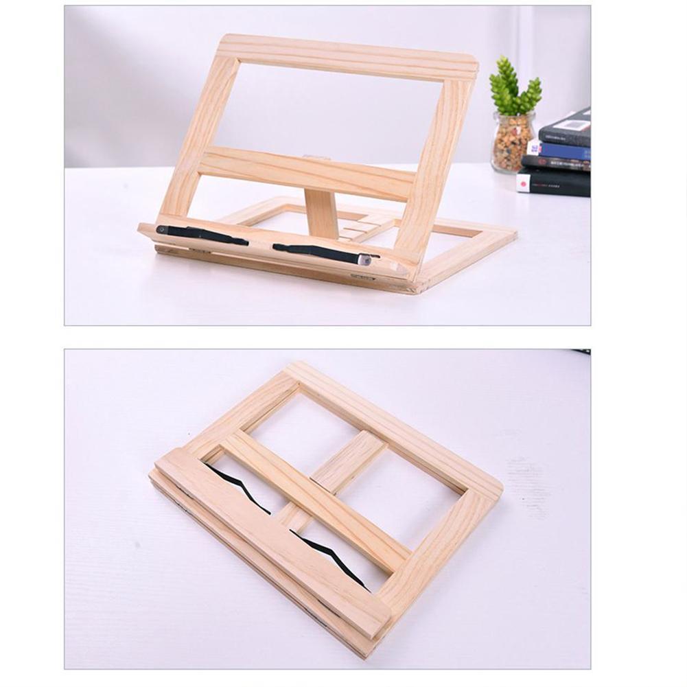 Foldable Recipe Book Stand,Wooden Frame Reading Bookshelf,Tablet Pc Stand Support L9K4
