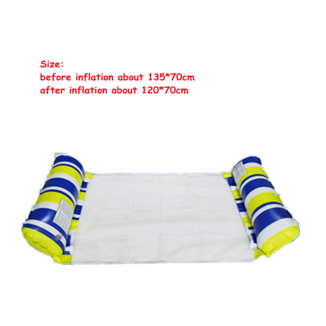 Amaca galleggiante galleggiante lettino galleggiante giocattoli galleggianti gonfiabile letto galleggiante sedia piscina pieghevole amaca gonfiabile letto: blue yellow