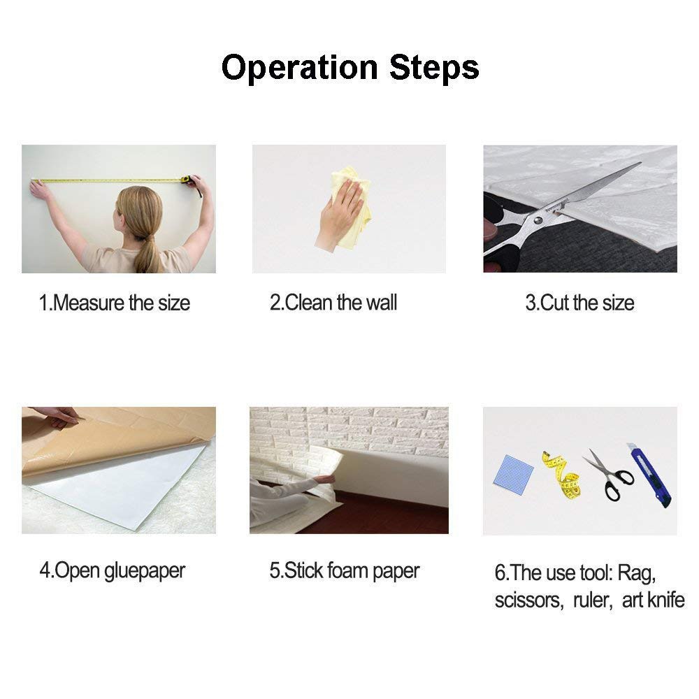 DIY 3D Brick PE Foam Wallpaper Panels Room Decal Stone Decoration Embossed Panels Room Decal Stone Decoration 60cmx30cm#T2