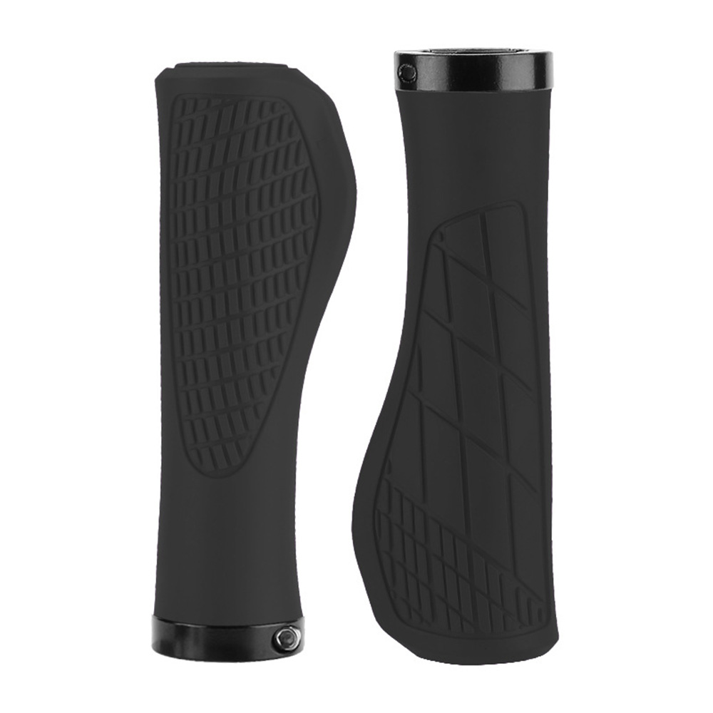 1 par de empuñaduras antideslizantes para manillar de bicicleta de montaña, empuñaduras de goma suave para MTB, empuñaduras de bicicleta cómodas y bloqueables, piezas de bicicleta: Blanco