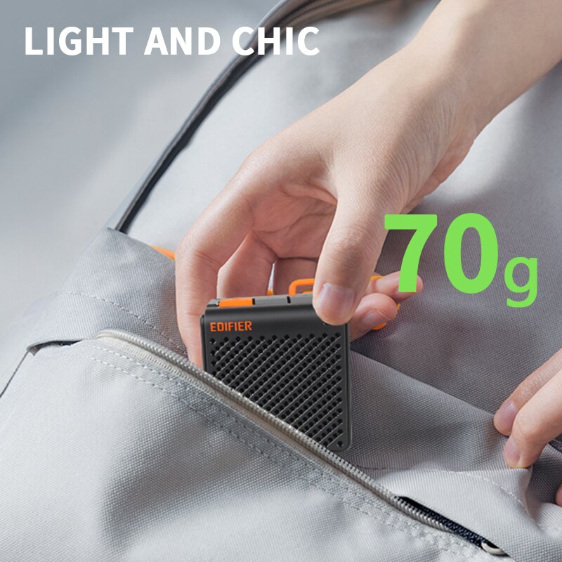 Edifier MP85 Draagbare Bluetooth-luidsprekers Camping Wandelluidspreker Draadloos Stereo 70g Lichtgewicht 8H Afspelen Waterdicht