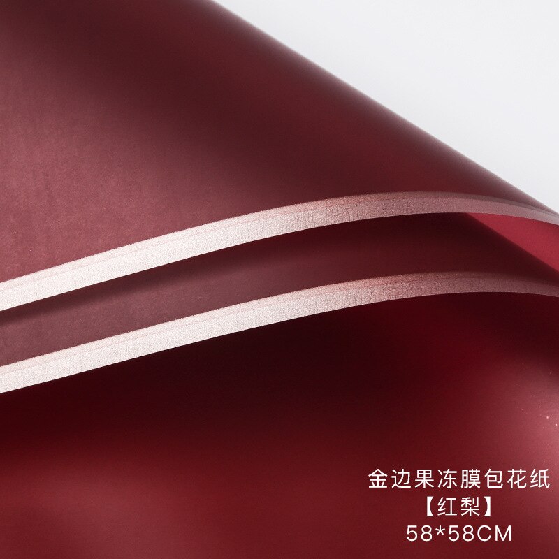 Waterproof Golden Edge Craft Paper Half Transparent Jelly Film Flower Bouquets Wrapping Paper DIY Packing Florist Supplies