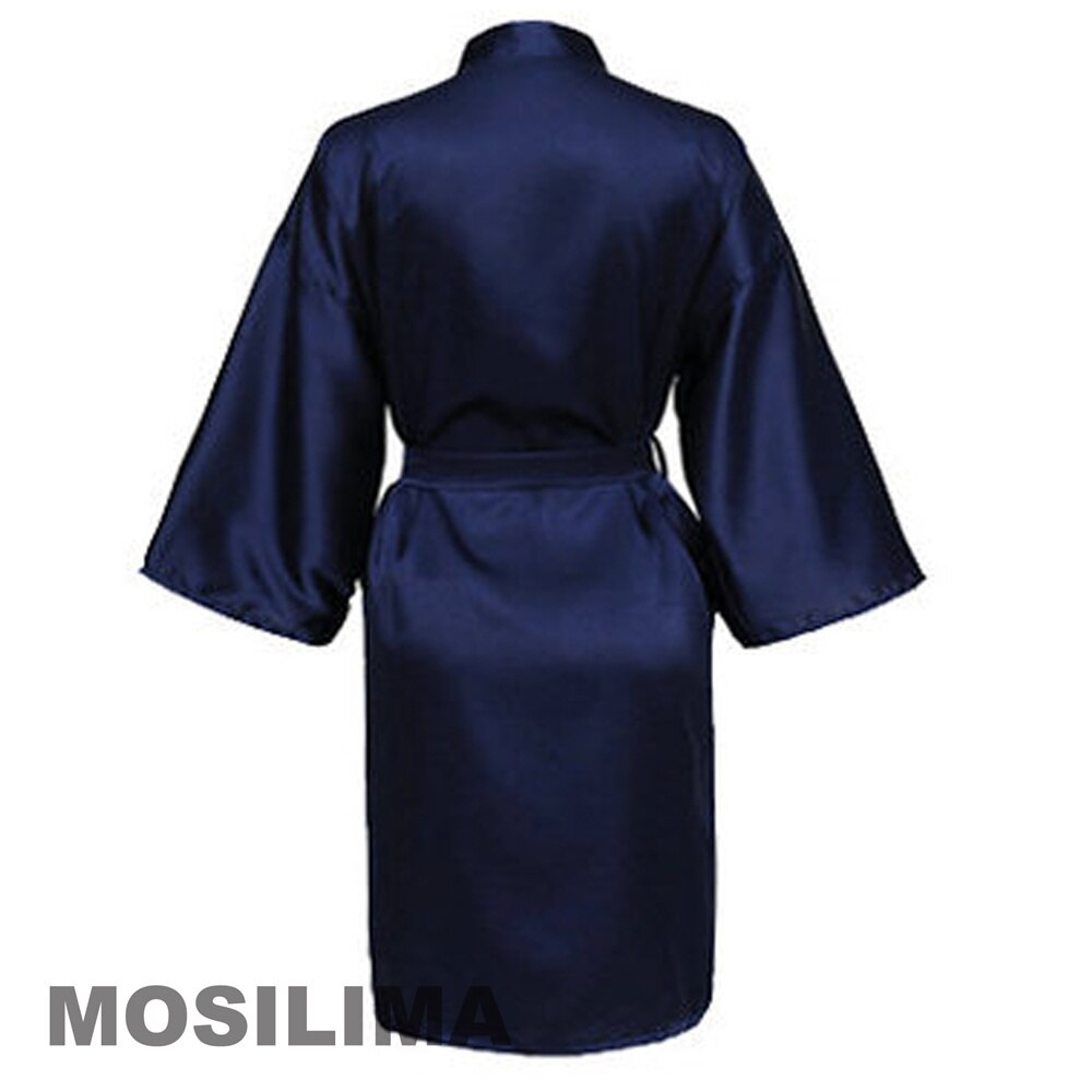 Wedding Party Team Bride Robe With Black Letters Kimono Satin Pajamas Bridesmaid Bathrobe SP2000: XL / green